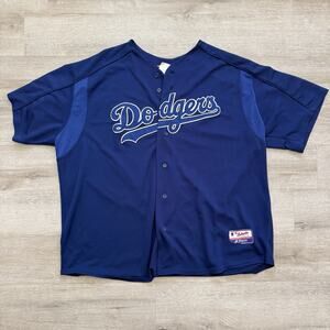 Los Angeles Dodgers BLUE MESH JERSEY MLB Majestic Vintage